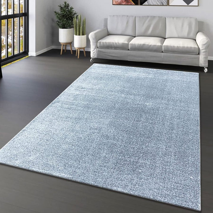 Grey Silver Plain Rug