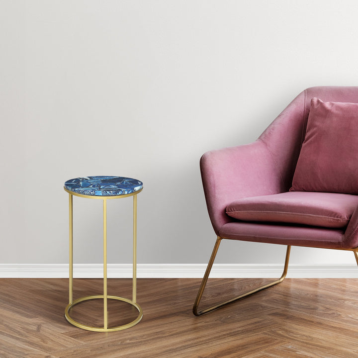 Greta Blue Agate End Table Blue - TidySpaces