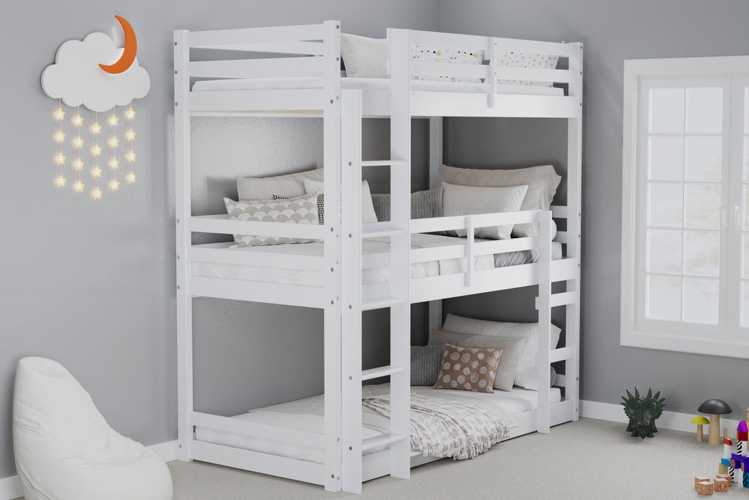 Tressa Triple Bunk Bed with Contemporary Design for Space Saving Solutions