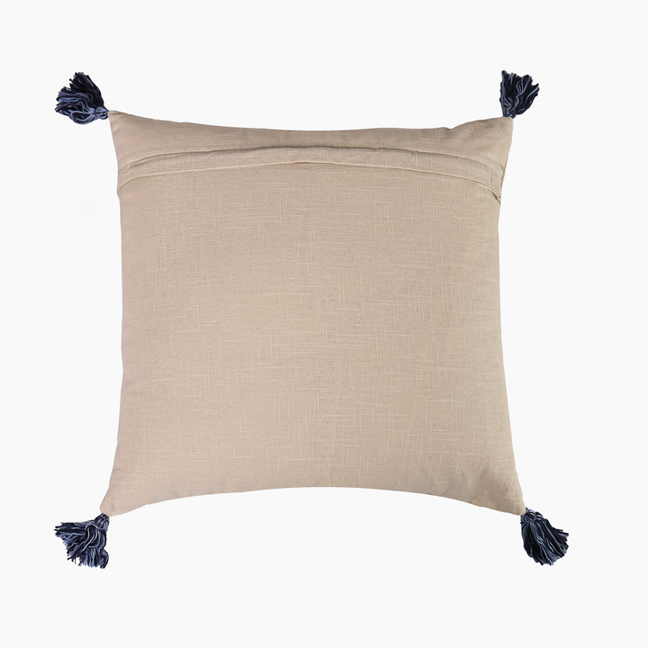 Daisy Embroidered Cotton Cushion