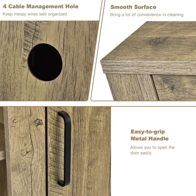 TV Stand for 65 Inches TVs with Storage Cabinets and Adjustable Shelves