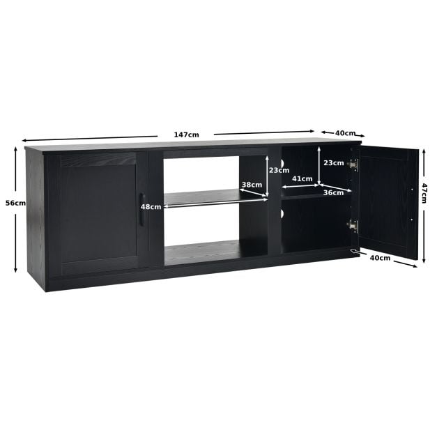 TV Stand for 65 Inches TVs with Storage Cabinets and Adjustable Shelves