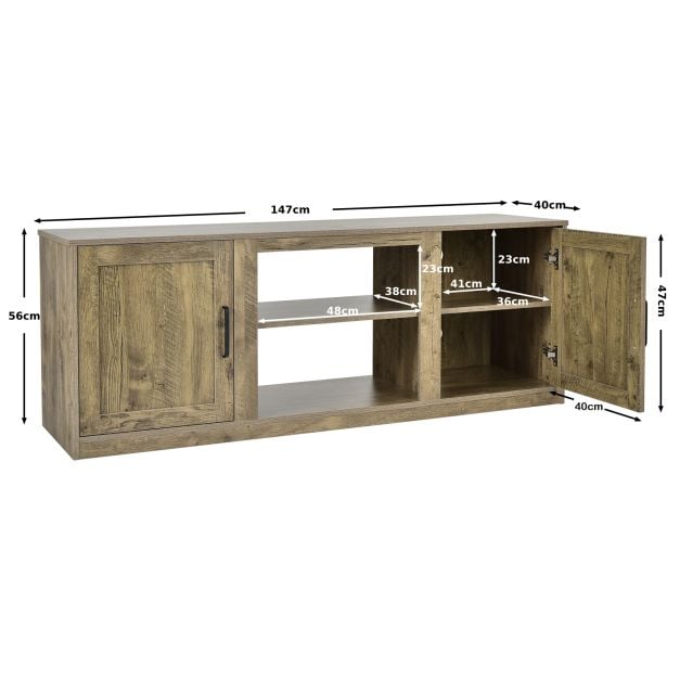 TV Stand for 65 Inches TVs with Storage Cabinets and Adjustable Shelves