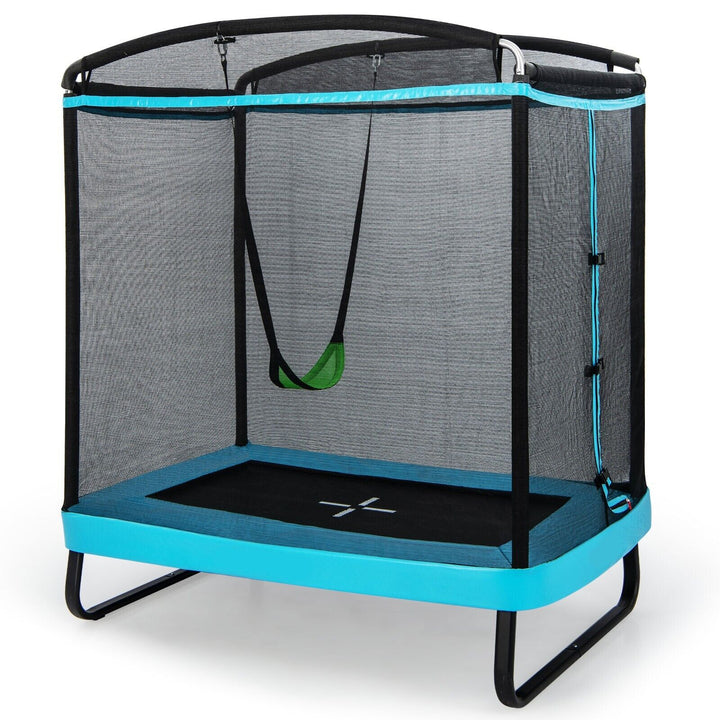 6 Feet Kids Trampoline with Swing and Enclosure Safety Net