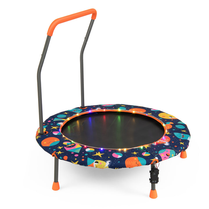 Mini Trampoline for Children with LED Lights and Padded Safety Handle