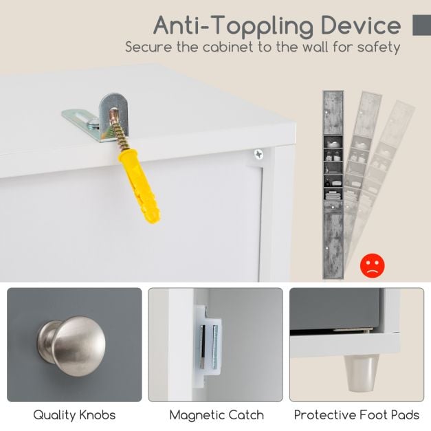 180CM Tall Freestanding Bathroom Cabinet with 2 Doors and 1 Drawer