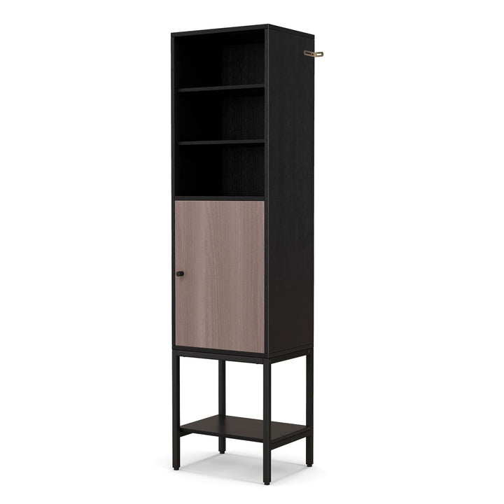 Tall Storage Cabinet with Adjustable Shelf and Bottom Storage