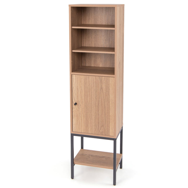 Tall Storage Cabinet with Adjustable Shelf and Bottom Storage