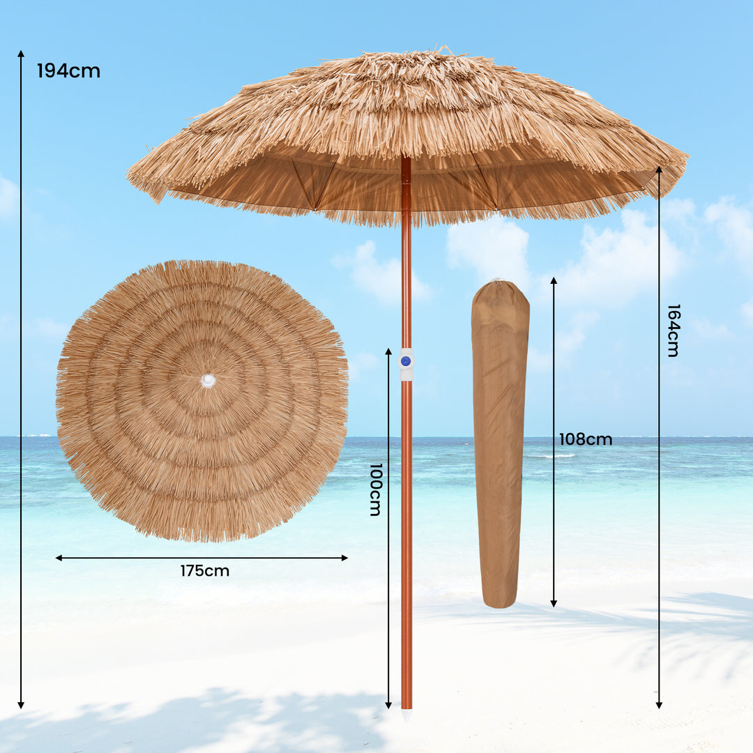 1.9 M Thatched Patio Umbrella with Carrying Bag - TidySpaces