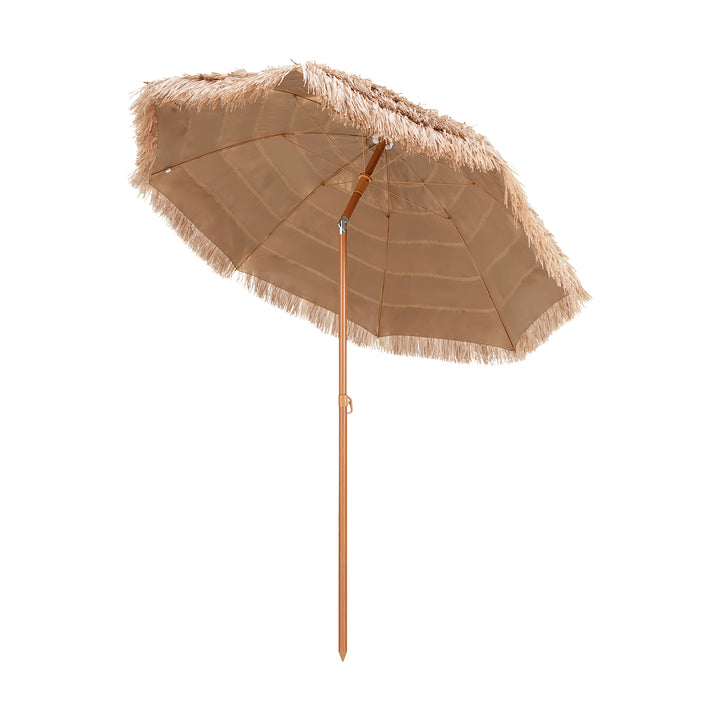 192cm Thatched Tiki Patio Umbrella with Tilt Design 8 Ribs