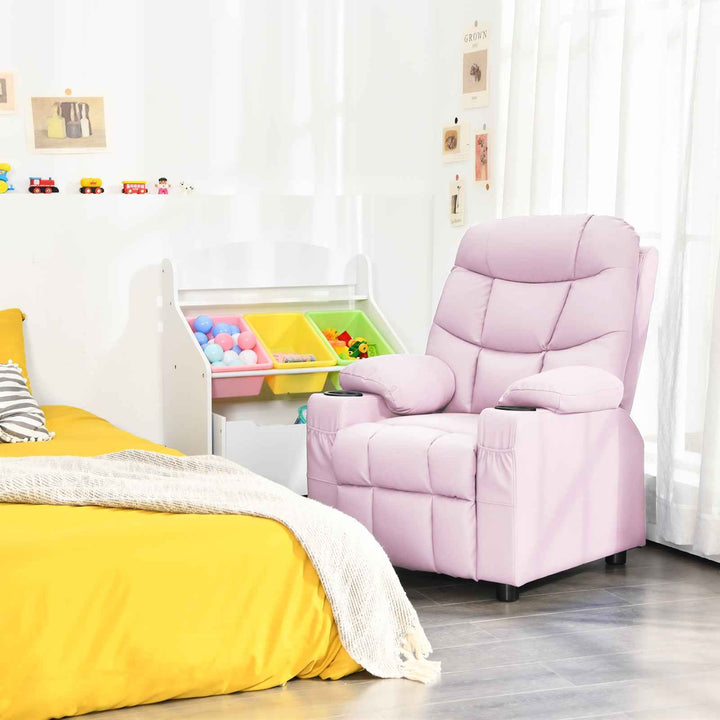 Kids Youth Toddler Upholstered Lounge Recliner Chair with Footrest for Comfortable Seating