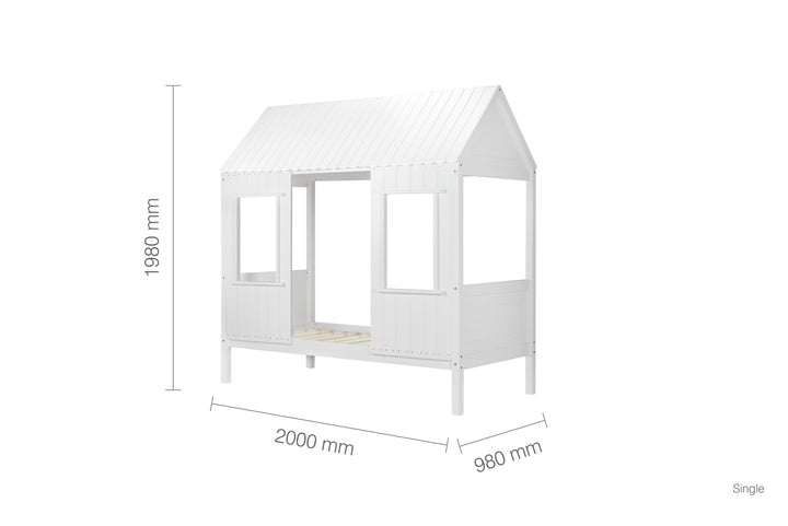 Cozy Treehouse Single Bed with Playful Design for Children's Bedrooms