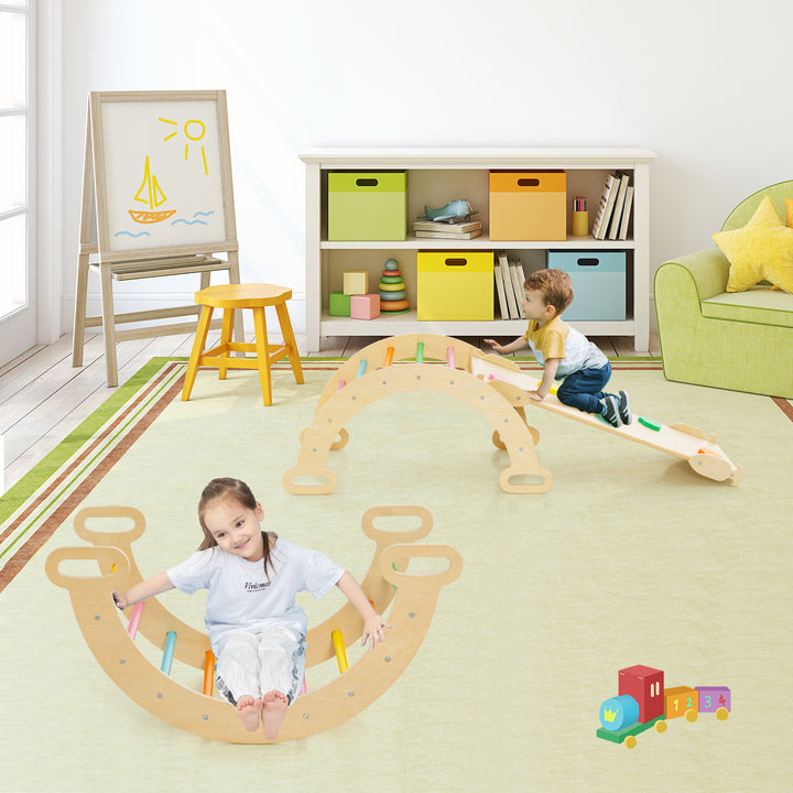 Triangle Climbing Toys with Climbing Triangle Arch Ramp for 1+ Years Old-Multicolor - TidySpaces
