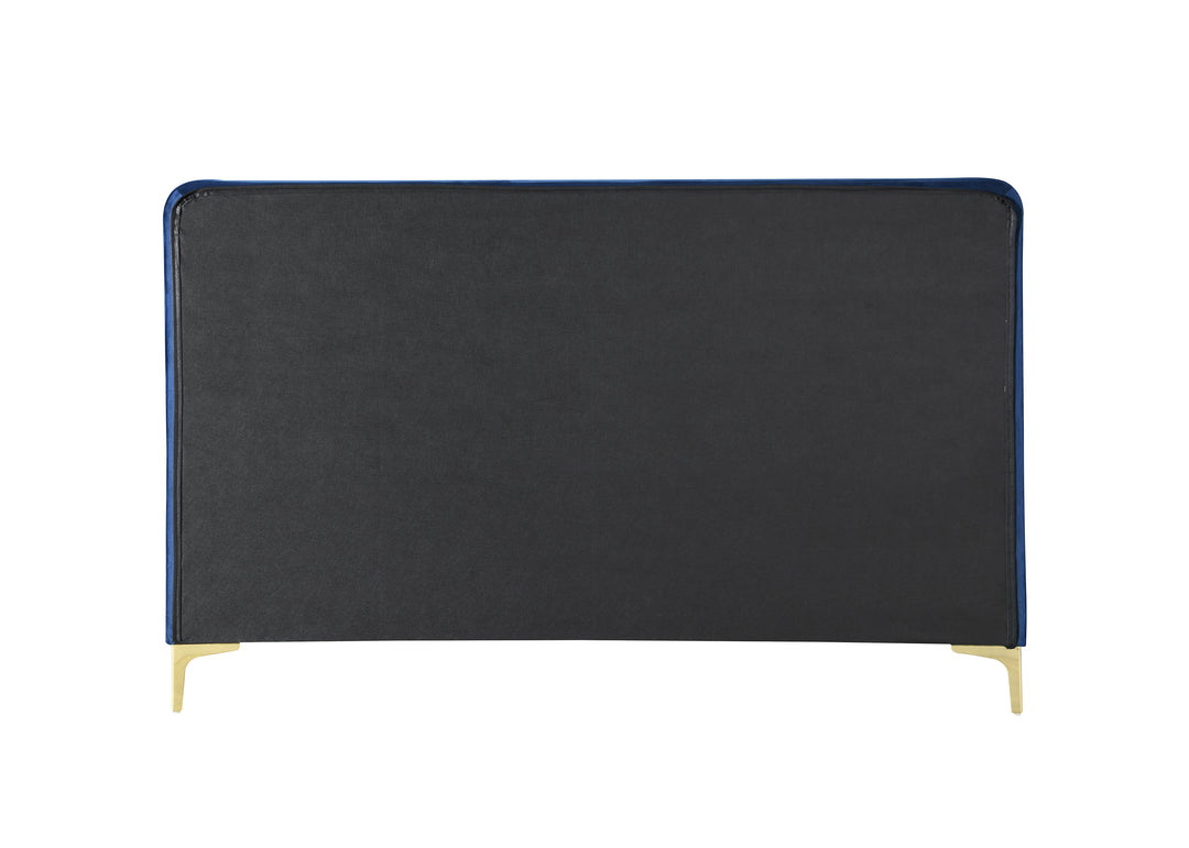 Luxurious Velvet Bed Frame in Midnight Blue with Elegant Tufting Design