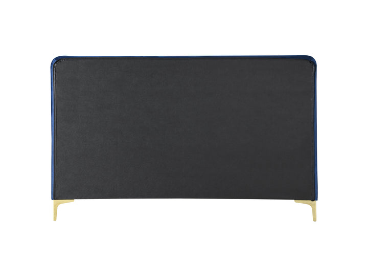 Luxurious Velvet Bed Frame in Midnight Blue with Elegant Tufting Design