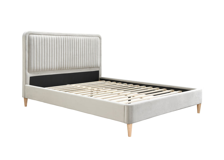 Luxurious Velvet Bed Frame in Midnight Blue with Elegant Tufting Design