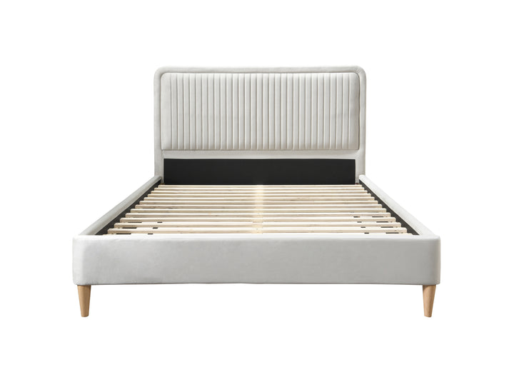 Luxurious Velvet Bed Frame in Midnight Blue with Elegant Tufting Design