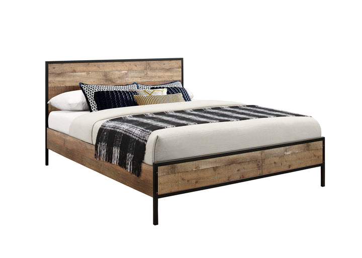 Urban Metal Bed Frame with Solid Slatted Base for Industrial Chic Bedrooms
