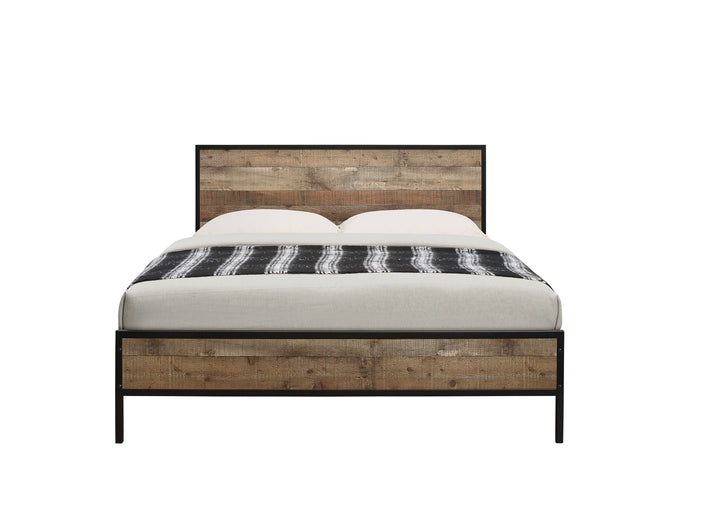 Urban Metal Bed Frame with Solid Slatted Base for Industrial Chic Bedrooms