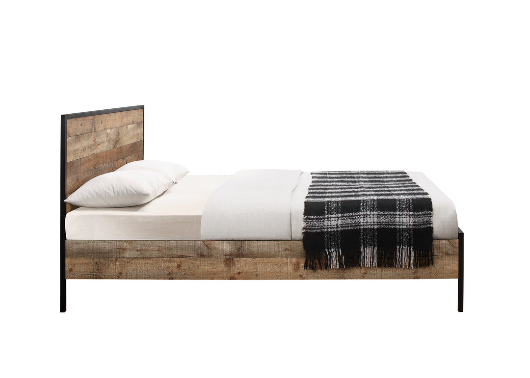 Urban Metal Bed Frame with Solid Slatted Base for Industrial Chic Bedrooms