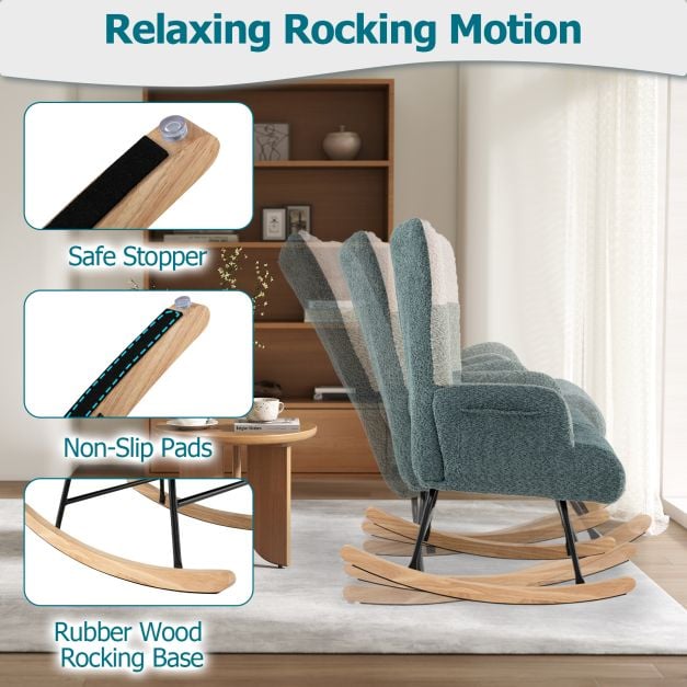 Upholstered Boucle Fabric Nursing Armchair for Bedroom