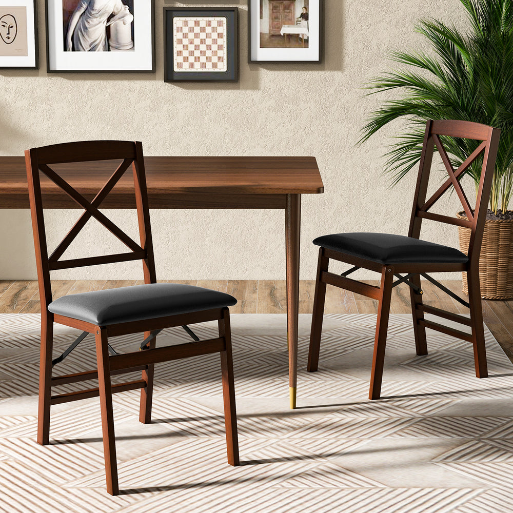 Upholstered High Back Wooden Dining Chair Set of 2 - TidySpaces