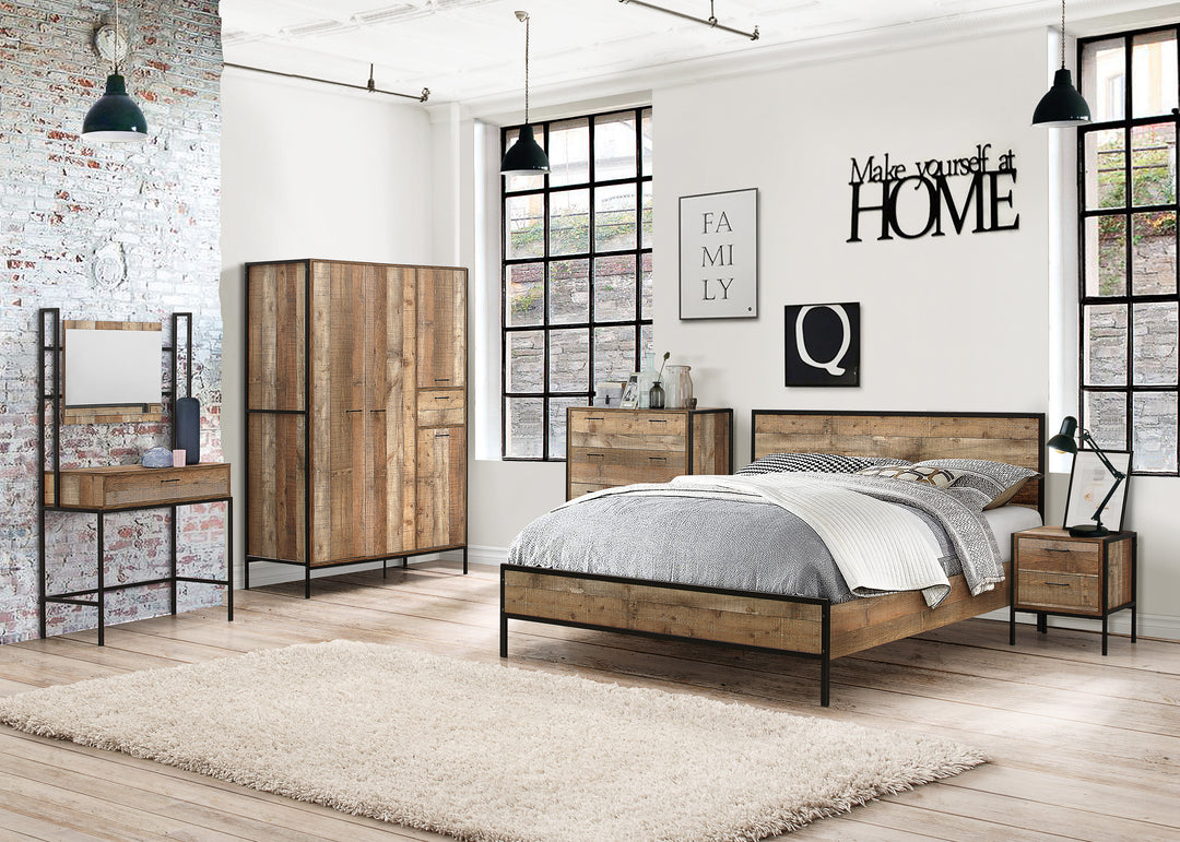 Urban Metal Bed Frame with Solid Slatted Base for Industrial Chic Bedrooms