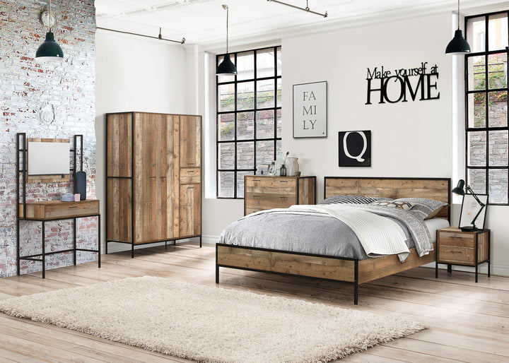Urban Metal Bed Frame with Solid Slatted Base for Industrial Chic Bedrooms