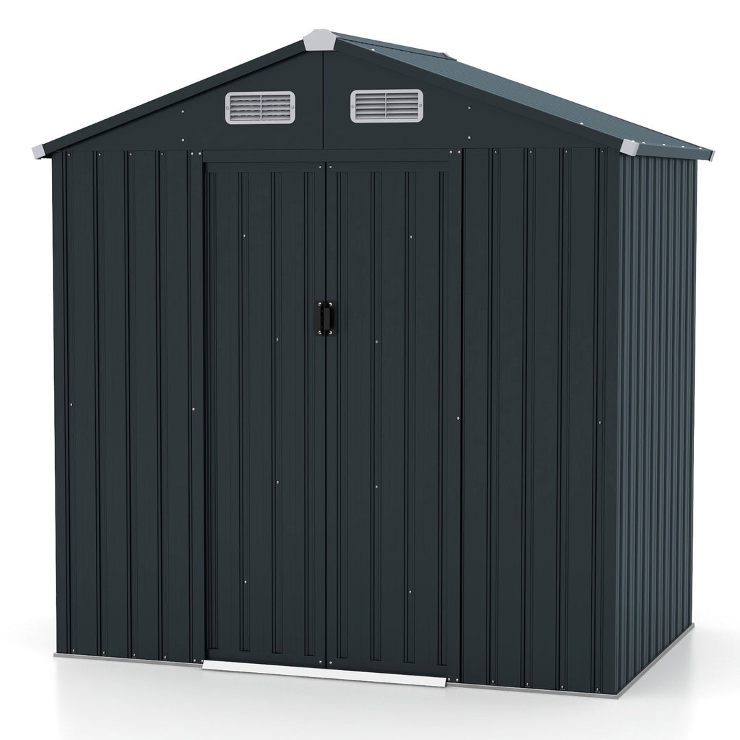Utility Tool House Garden Storage Shed with Sloping Roof and Air Vents-Grey - TidySpaces