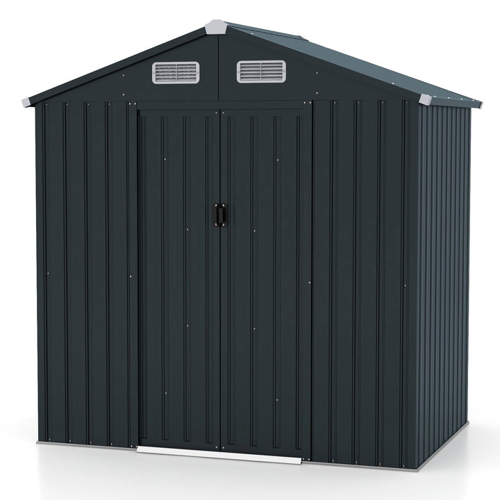 Utility Tool House Garden Storage Shed with Sloping Roof and Air Vents-Grey - TidySpaces