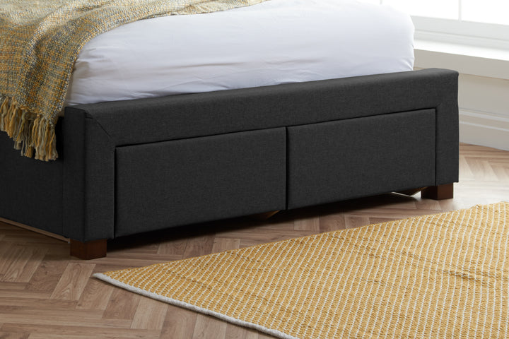 Valentino Upholstered Bed with Buttoned Headboard and Storage Drawers