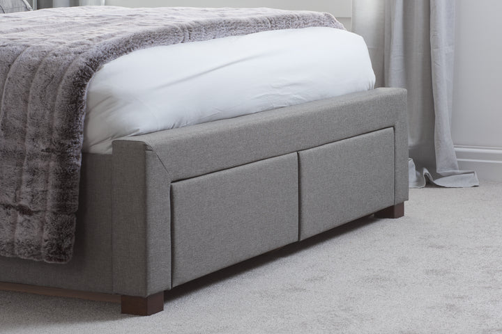 Valentino Upholstered Bed with Buttoned Headboard and Storage Drawers