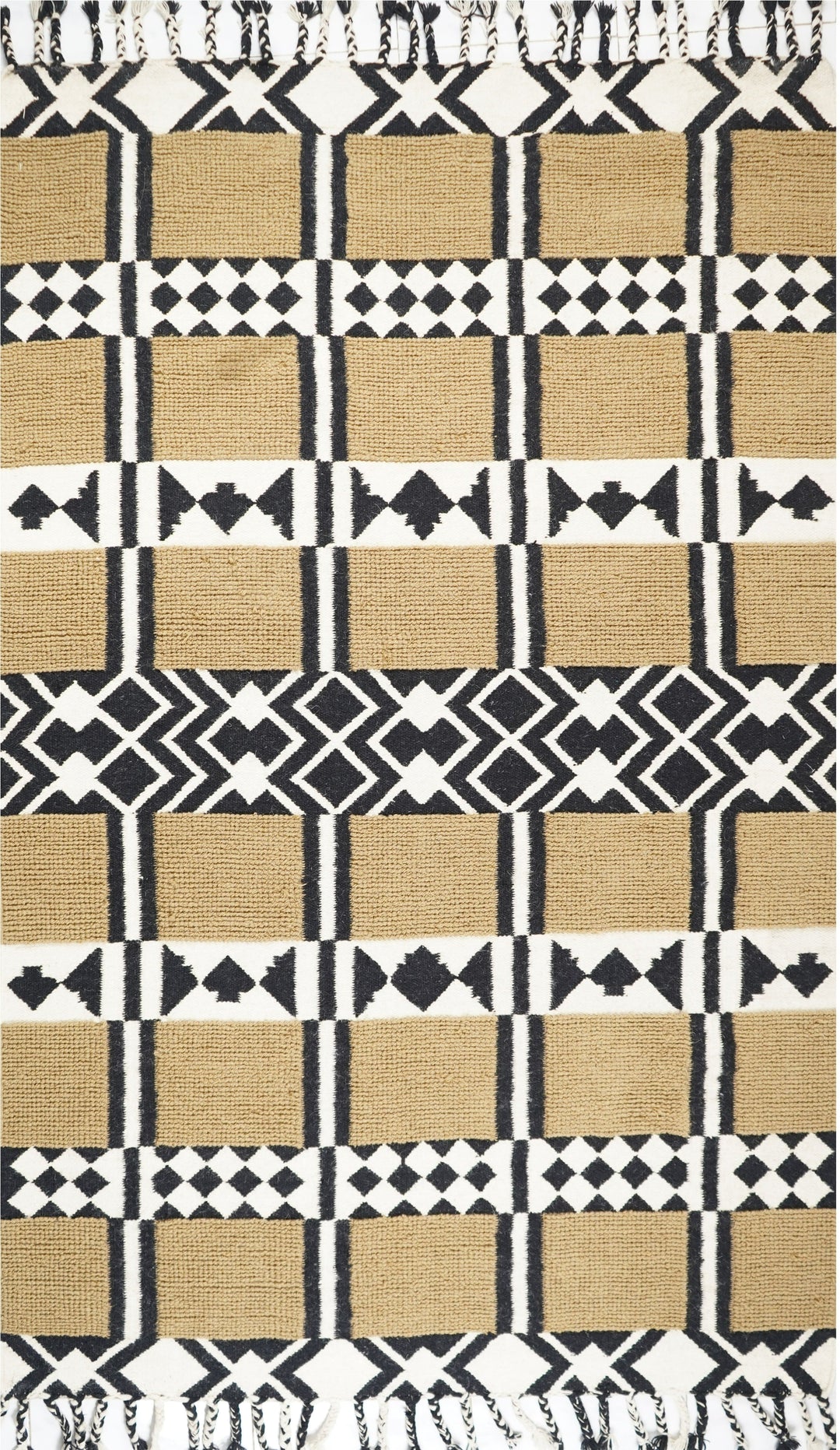 Veera Handwoven Woollen Pile Rug Brown - TidySpaces