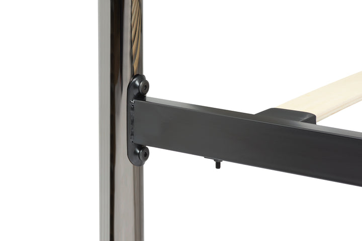 Victoria Steel Bed with Elegant Black Nickel Finish and Detailed Framework