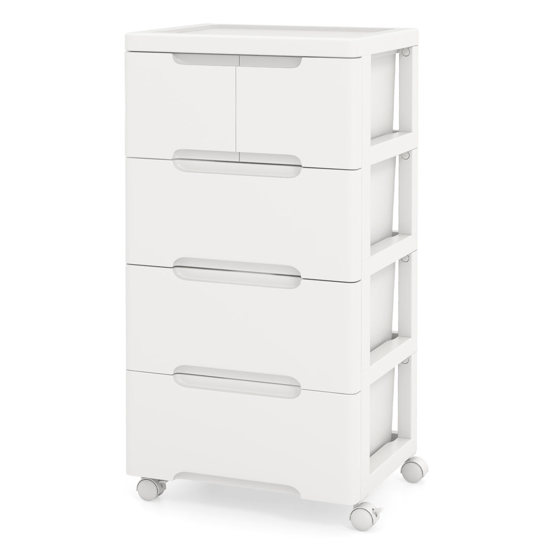 Vertical Rolling Storage Cabinet with Universal Wheels and Lockable Wheels - TidySpaces