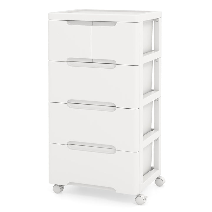Vertical Rolling Storage Cabinet with Universal Wheels and Lockable Wheels - TidySpaces