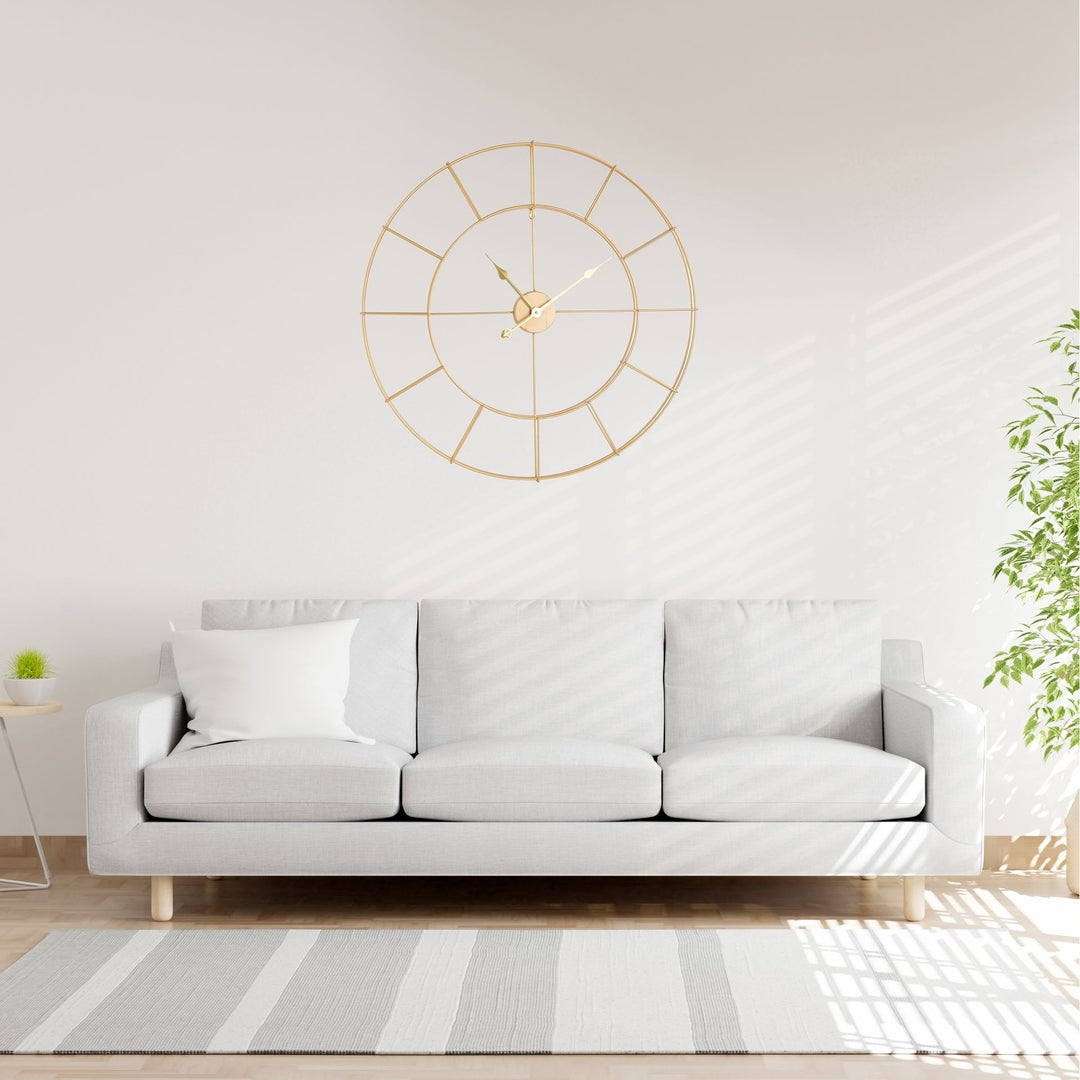 Hometime Gold Skeleton Wall Clock 80cm
