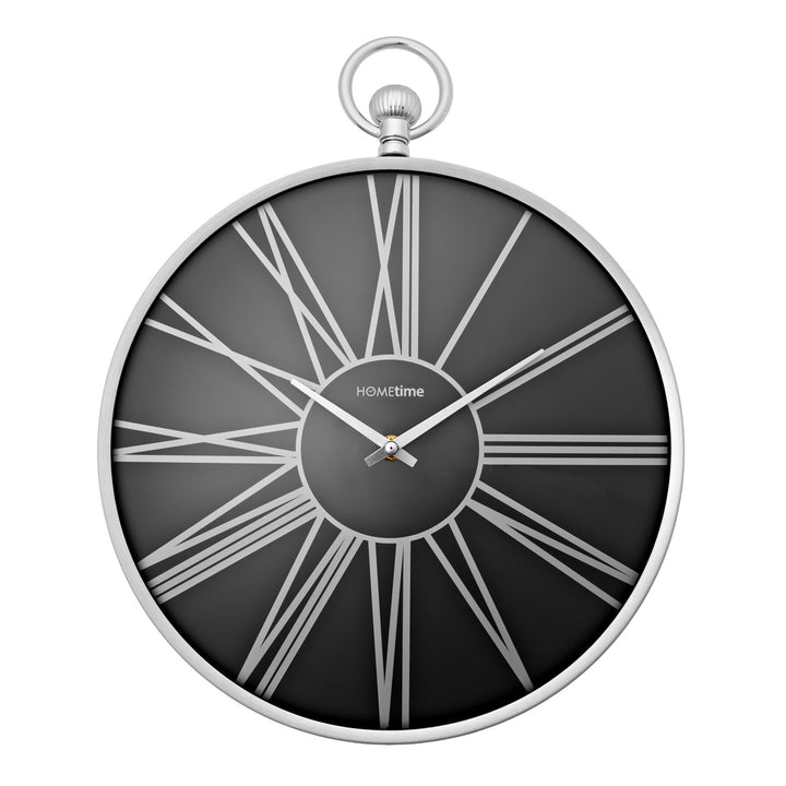 Hometime Silver Aluminium Wall Clock 32cm