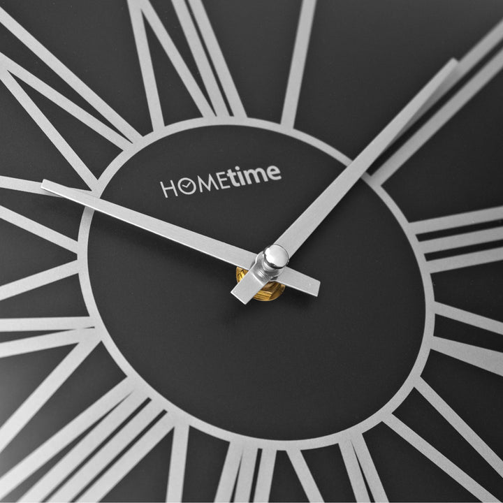 Hometime Silver Aluminium Wall Clock 32cm