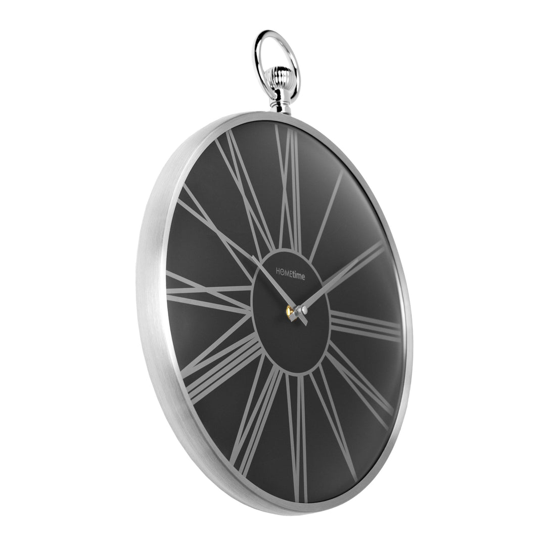 Hometime Silver Aluminium Wall Clock 32cm
