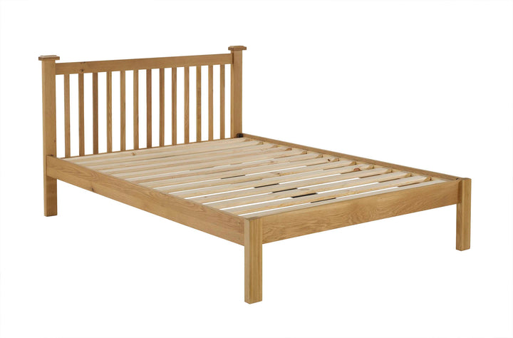 Chunky Wooden Woburn Bed with Rustic Slatted Headboard for Versatile Interiors