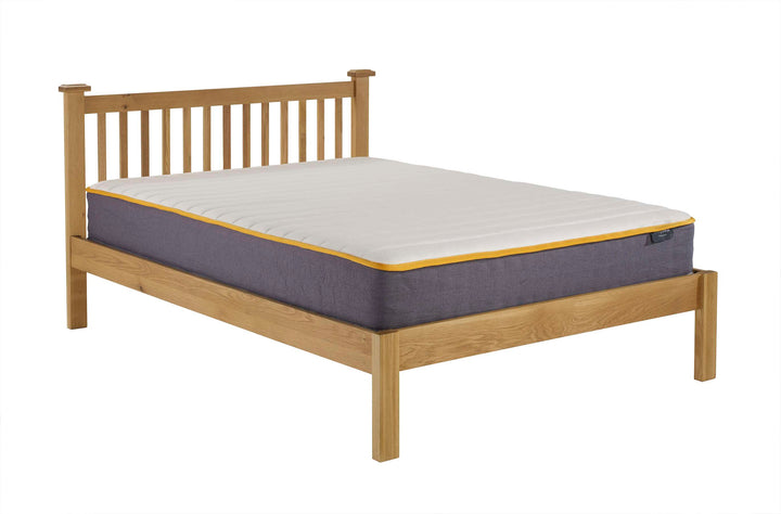 Chunky Wooden Woburn Bed with Rustic Slatted Headboard for Versatile Interiors