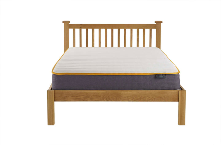 Chunky Wooden Woburn Bed with Rustic Slatted Headboard for Versatile Interiors