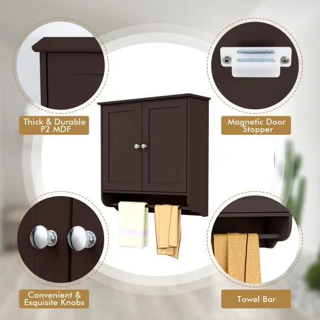 Wall Mounted Bathroom Cabinet with Adjustable Shelf - TidySpaces