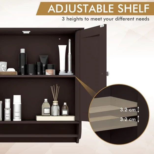Wall Mounted Bathroom Cabinet with Adjustable Shelf - TidySpaces