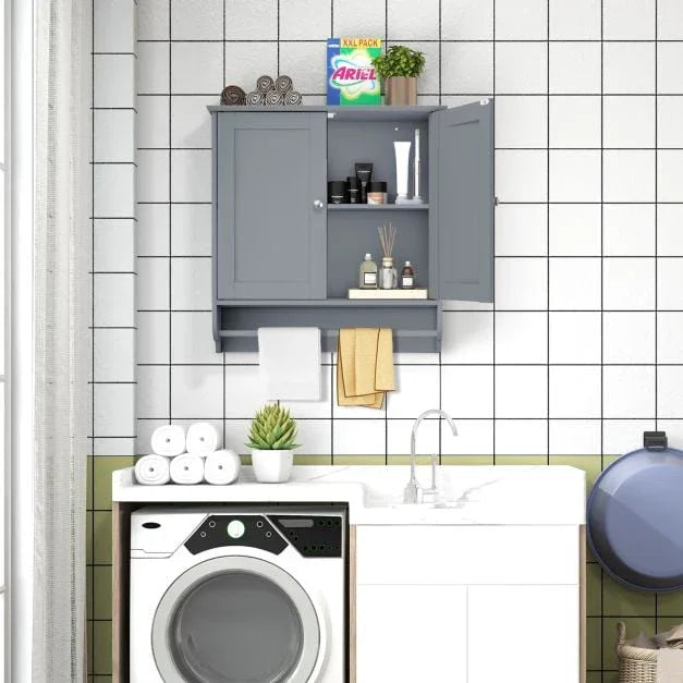 Wall Mounted Bathroom Cabinet with Adjustable Shelf - TidySpaces