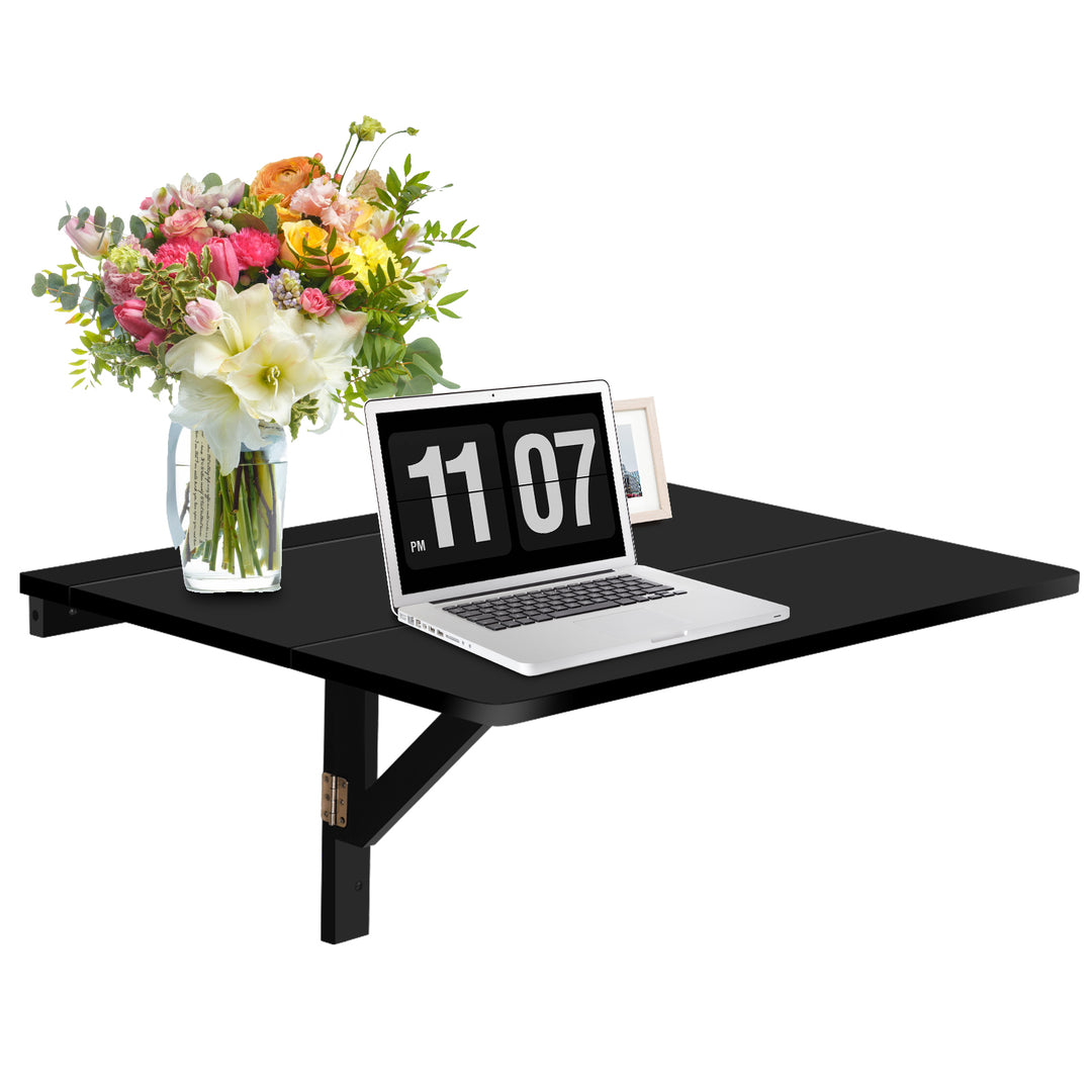 80 x 60 cm Wall Mounted Folding Table Drop Leaf Floating Writing Desk - TidySpaces