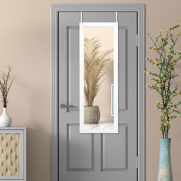 Wall Mounted Jewelry Armoire with Built in Mirror and 3 Shelves - TidySpaces