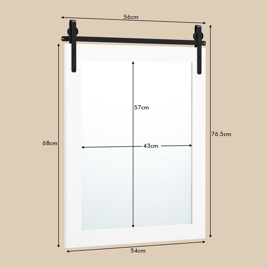 Wall Mounted Mirror with Solid Wood Frame and Metal Bracket - TidySpaces