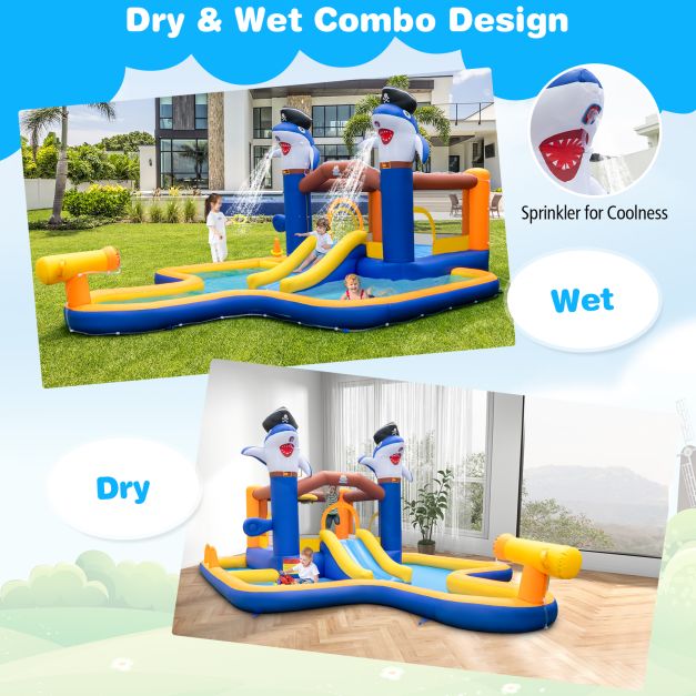 7-In-1 Water Slide Park with Splash Pool, Water Cannon, Ball Pit and Boxing Game